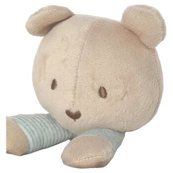 White & Blue Teddy Bear Baby Comforter