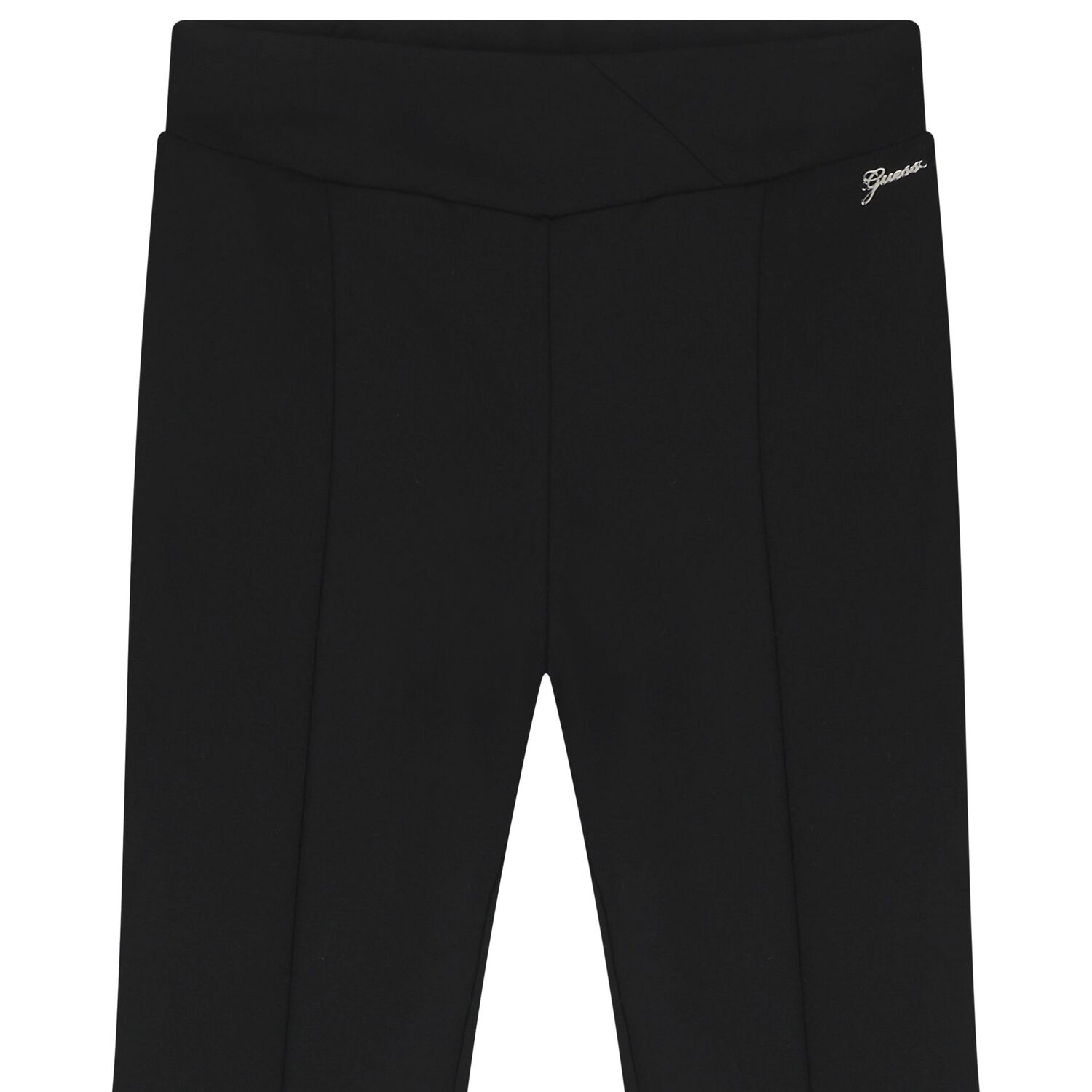 Girls Black Flared Jeggings, 1, hi-res