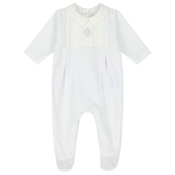 White Logo Babygrow