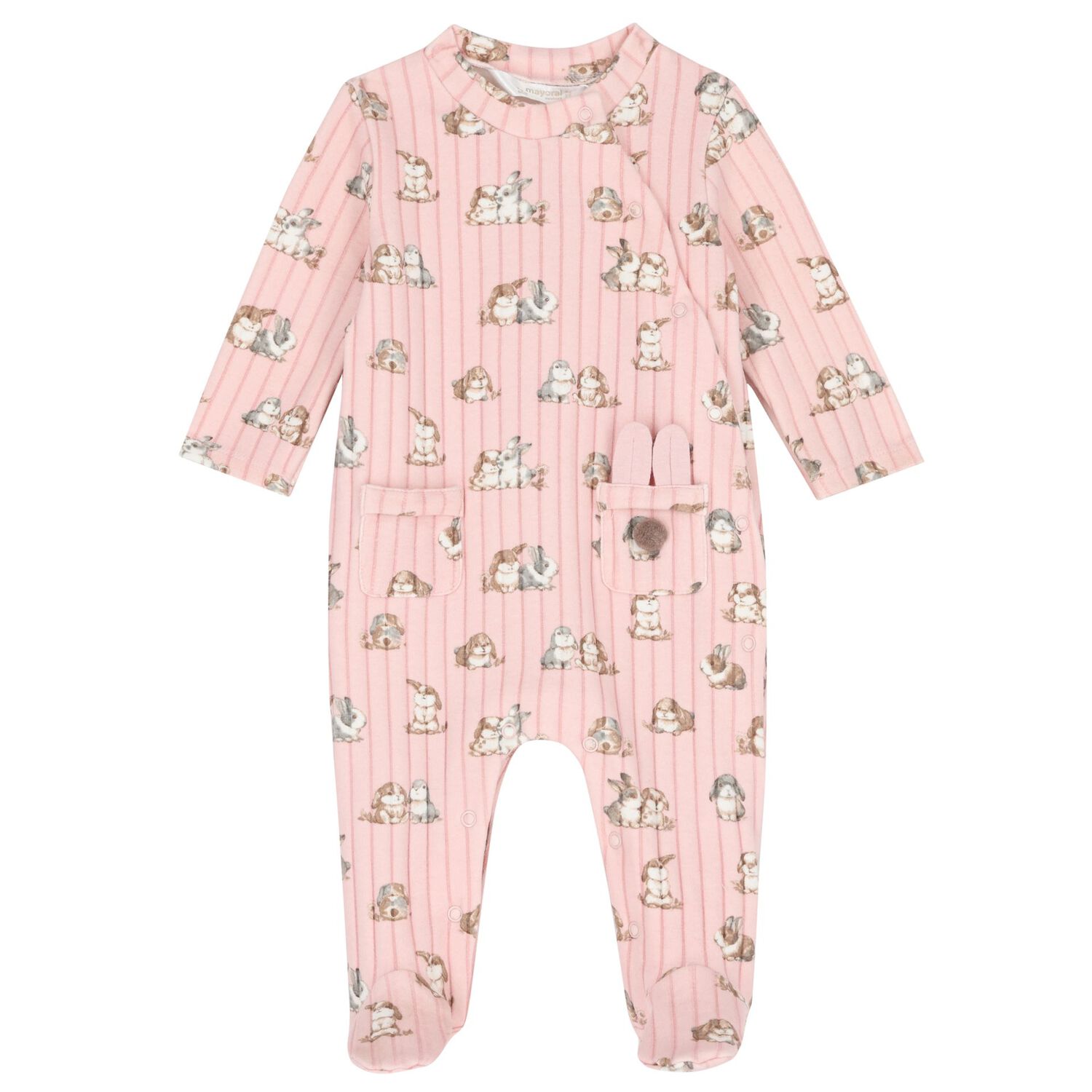 Baby Girls Pink Bunny Babygrow Set, 3, hi-res image number null