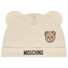 Beige Teddy Bear Logo Hat & Bib Baby Gift Set, 2, hi-res