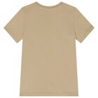 Boys Beige Logo T-Shirt, 3, hi-res