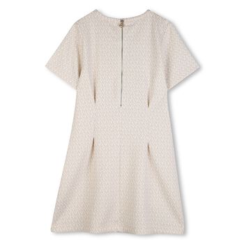Girls Beige Logo Dress