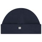 Baby Boys Navy Blue & Gold Logo Hat, 3, hi-res