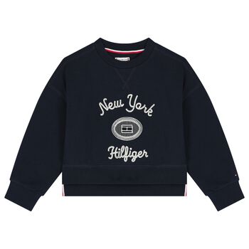 Girls Navy Logo Sweatshirt