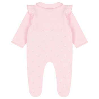 Baby Girls Pink Logo Heart Babygrow