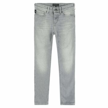 Boys Grey Cotton Jeans