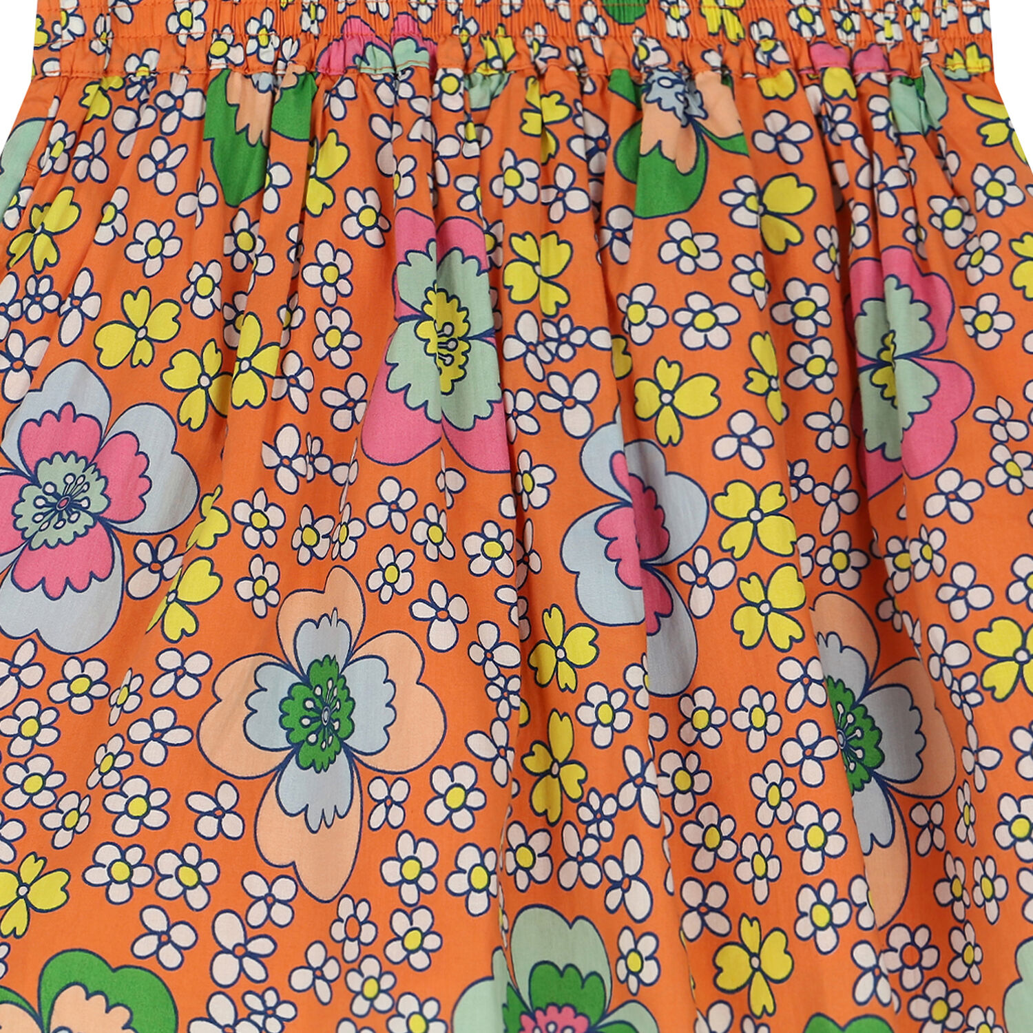 Girls Orange Floral Skirt, 1, hi-res