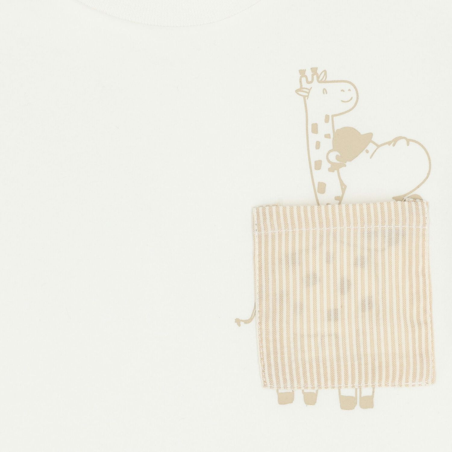 Younger Boys Beige & White Striped Shorts Set, 2, hi-res