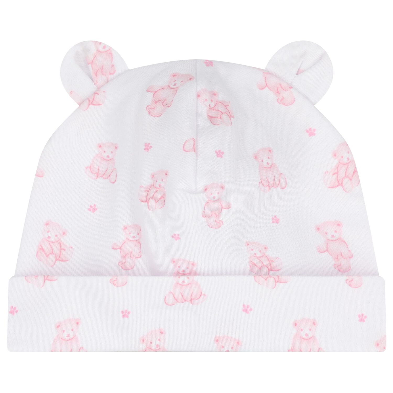 Baby Girls White & Pink Teddy Bear Time Hat, 1, hi-res image number null