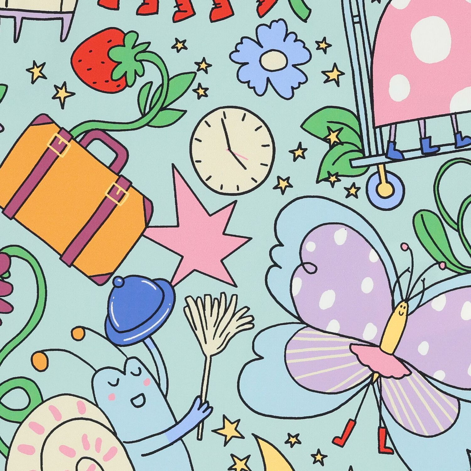 Girls Green Floral Swimsuit, 1, hi-res