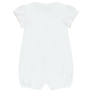 Baby Girls White Floral Romper