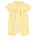 Baby Girls Yellow Logo Romper, 1, hi-res