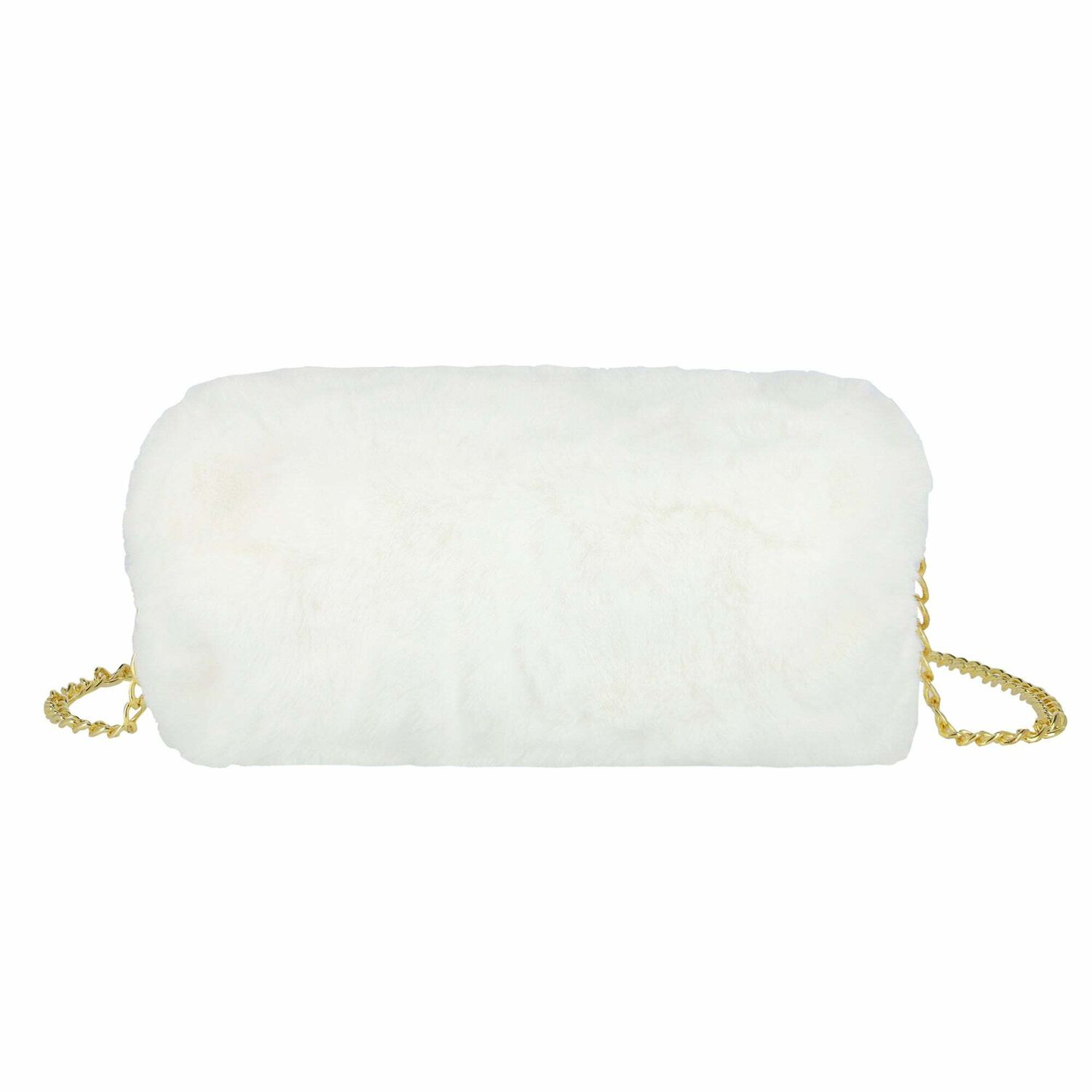 Girls White Fur Hand Bag, 1, hi-res