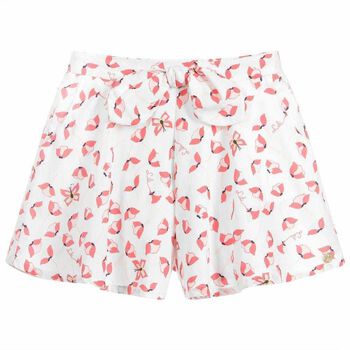 Girls White & Pink Shorts
