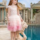 Girls Coral Embellished Tutu Dress, 1, hi-res