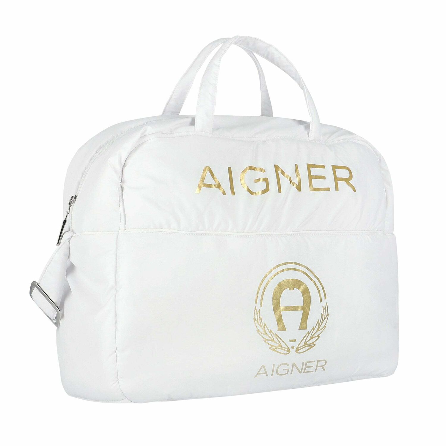 White & Gold Baby Changing Bag, 1, hi-res image number null