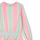 Girls Pink & Green Heart Stripe Dress, 1, hi-res