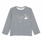 تيشيرت مخطط باللون الاسود والابيض للبنات, 1, hi-res