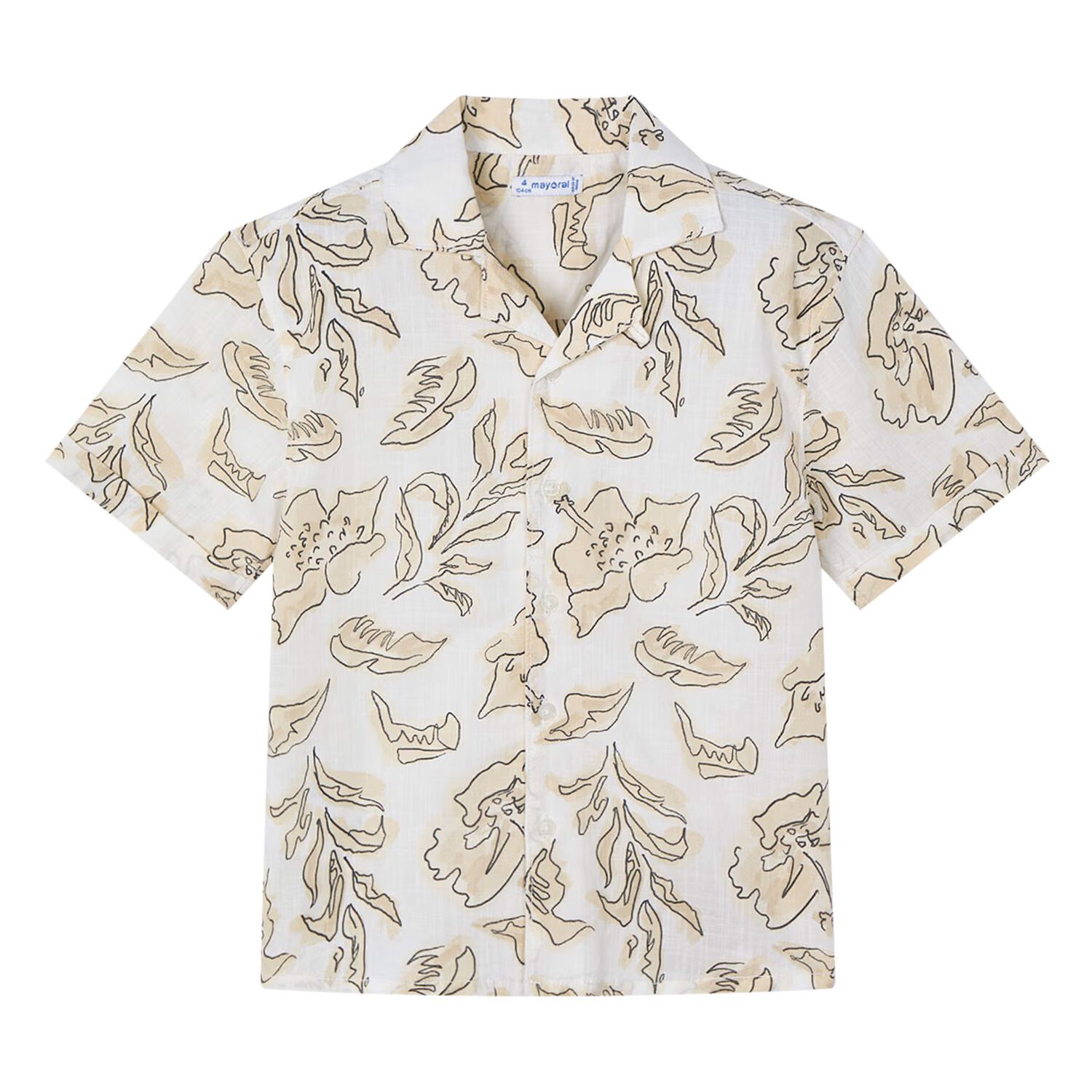 Boys Ivory & Beige Cotton Shirt, 1, hi-res image number null