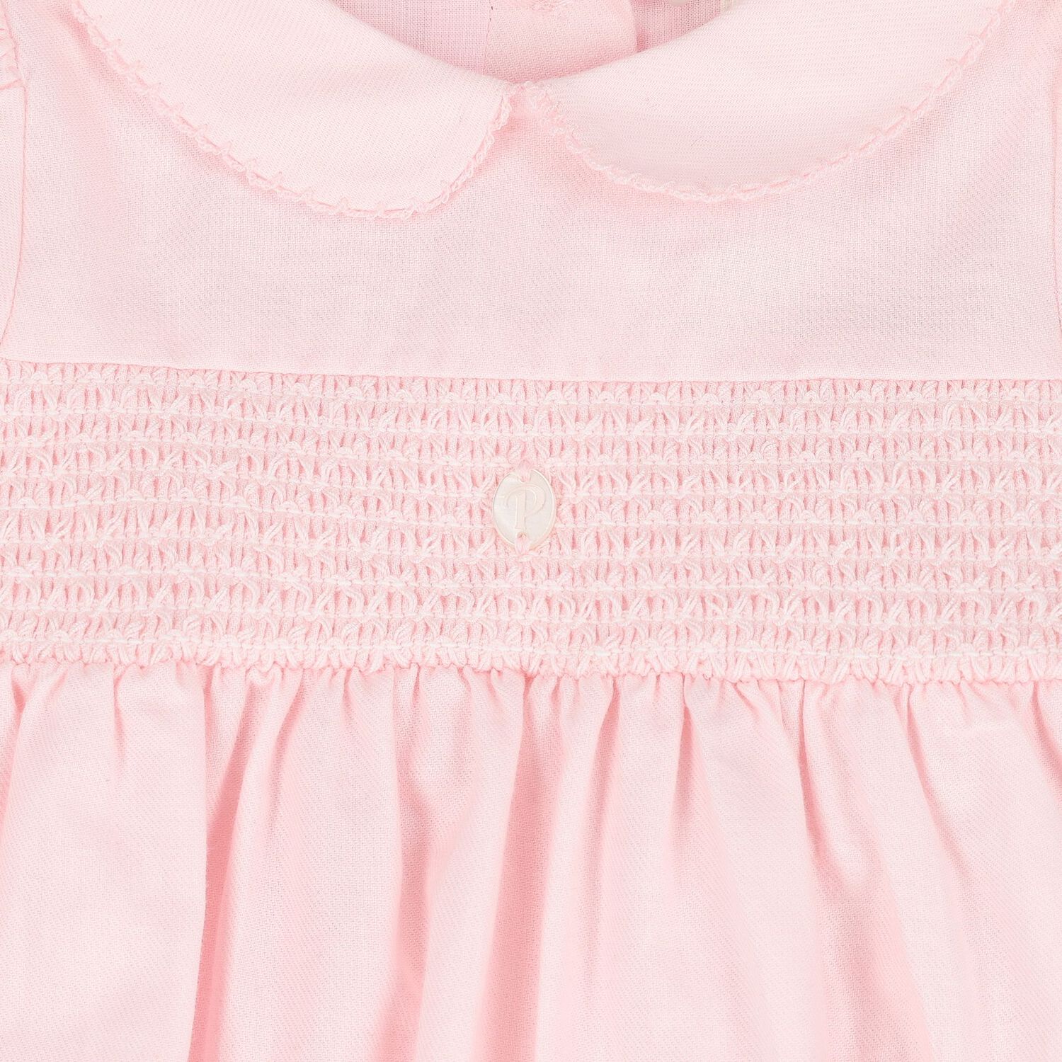 Baby Girls Pink Smocked Dress, 1, hi-res