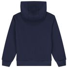 Girls Blue Logo Hooded Top, 2, hi-res