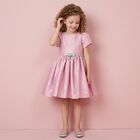 Girls Pink & Silver Bow Dress, 1, hi-res