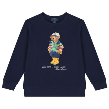 Boys Navy Blue Polo Bear Sweatshirt
