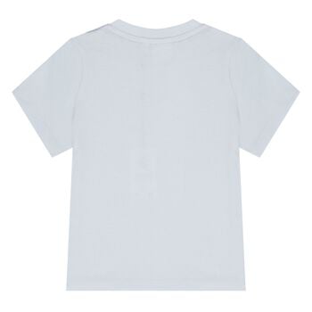 تيشيرت باللون أزرق بشعار للأولاد 