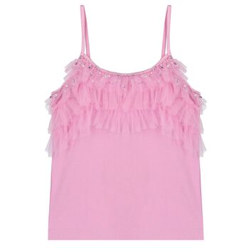 Girls Pink Sequin Sleeveless Top