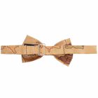 Younger Boys Beige Geo Map Bow Tie, 1, hi-res
