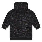 Girls Black Starlight Logo Hooded Dress, 1, hi-res