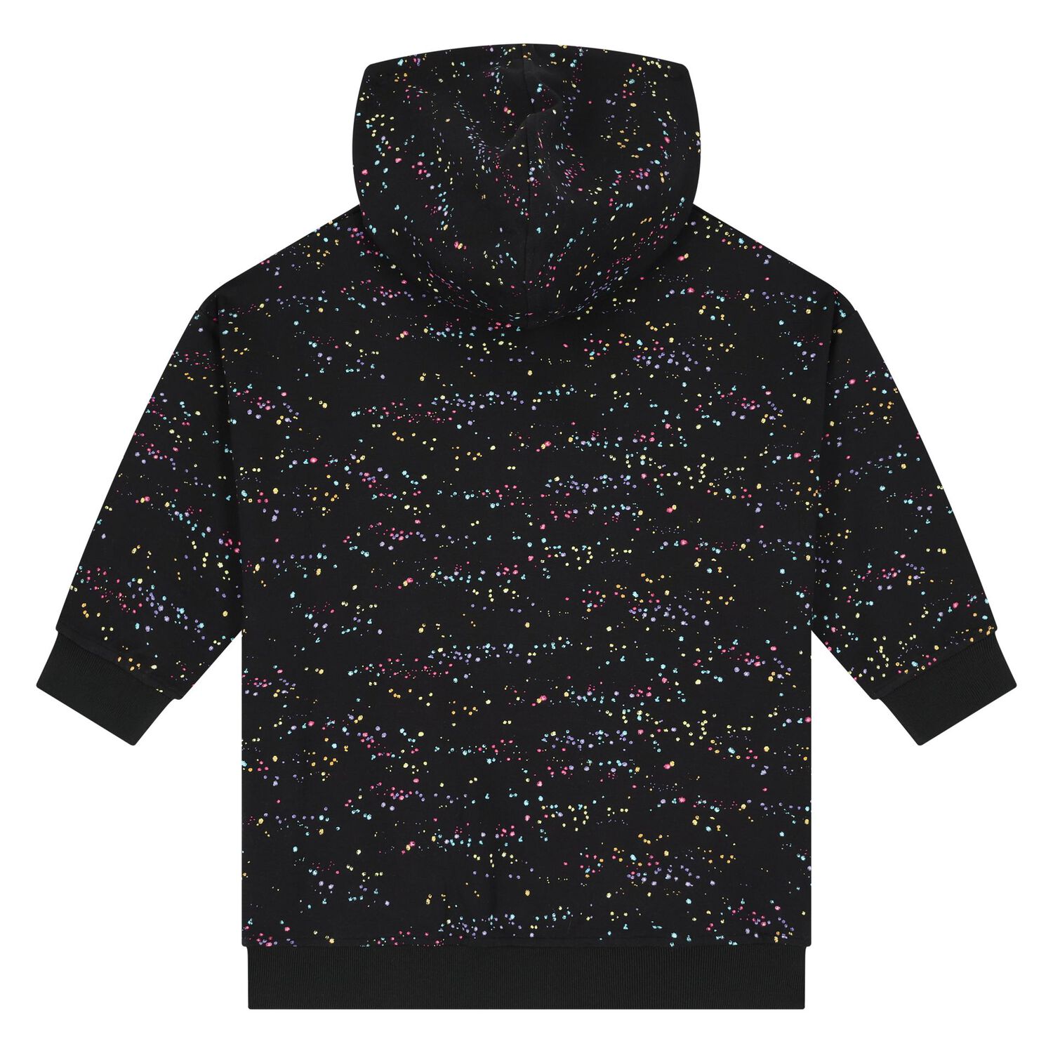 Girls Black Starlight Logo Hooded Dress, 1, hi-res image number null