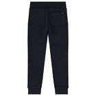 Boys Navy Blue Logo Joggers, 1, hi-res