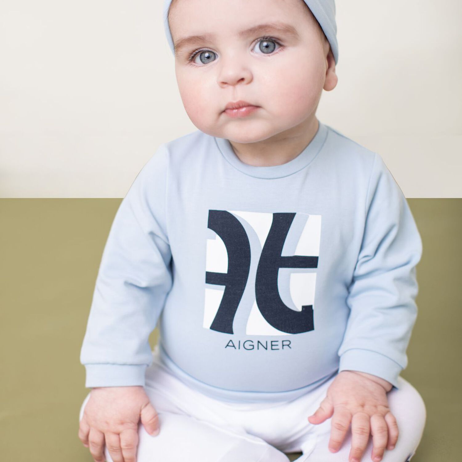 Baby Boys Blue & White Logo Babygrow, 1, hi-res image number null