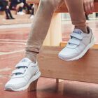 Boys White Leather Trainers, 1, hi-res