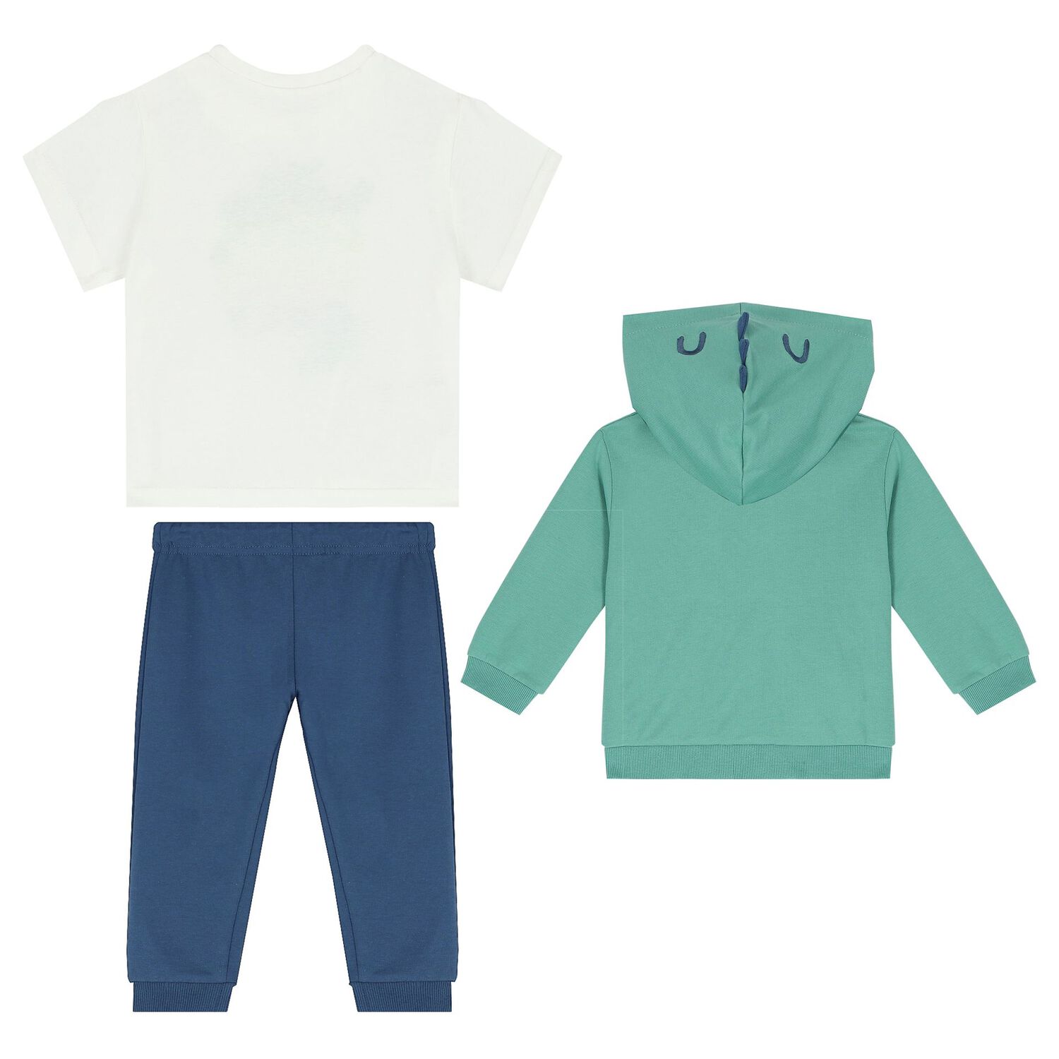 Younger Boys White, Aqua & Navy Blue Tracksuit, 1, hi-res image number null