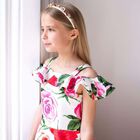 Girls White & Pink Floral Dress, 1, hi-res