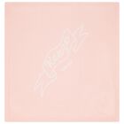 بطانية بنات محبوكة بالشعار باللون الأبيض و الوردي , 1, hi-res