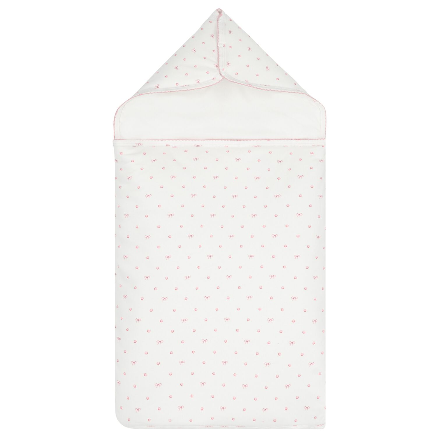 Baby Girls White & Pink Bow Nest, 1, hi-res