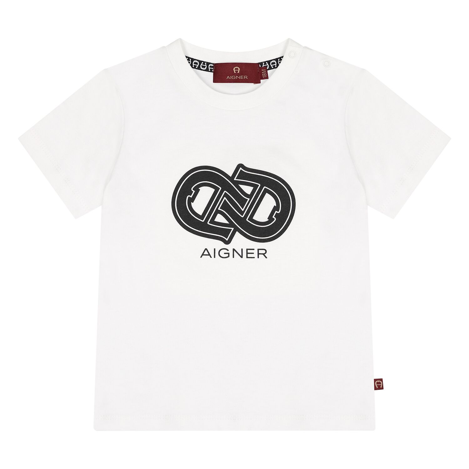 تيشيرت أطفال بالشعار باللون الأبيض للأولاد, 1, hi-res