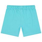 Younger Boys White & Aqua Shorts Set, 3, hi-res