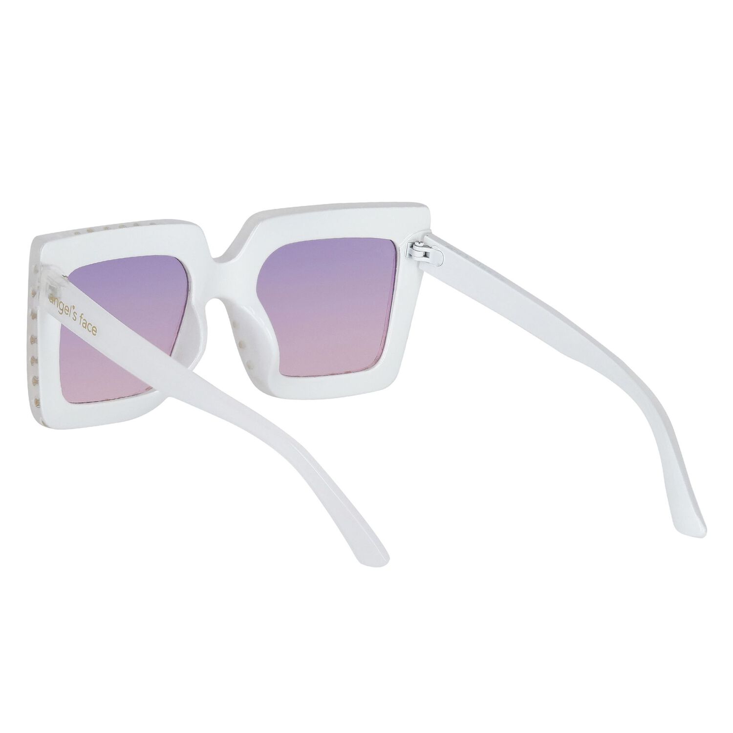 Girls White Diamante Sunglasses, 1, hi-res