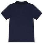 Boys Navy Blue Logo Polo Shirt, 2, hi-res