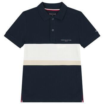 Boys Navy Blue Logo Polo Shirt