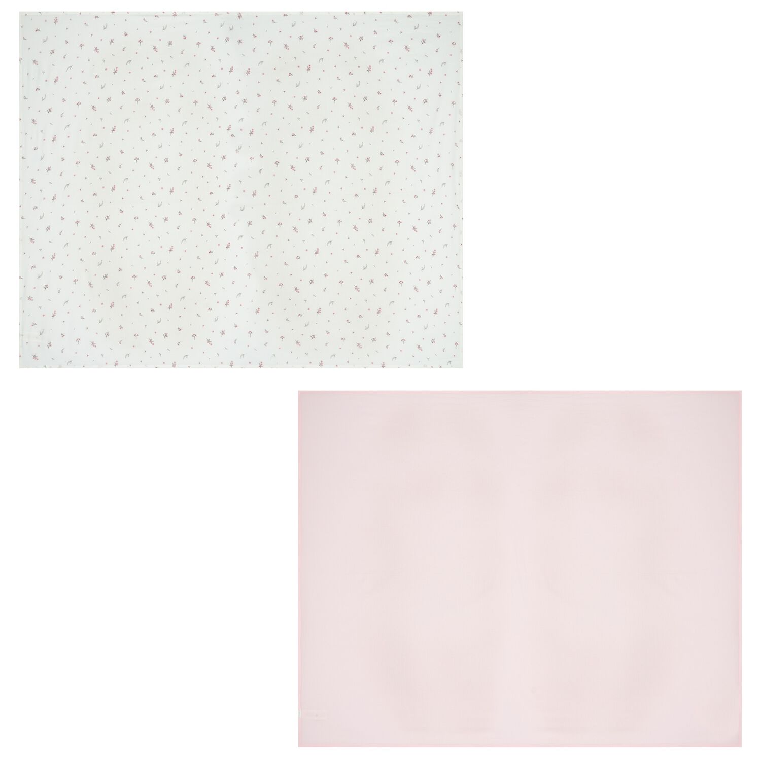 مناديل موسلين زهرية بيضاء و وردية للبنات (عبوة من قطعتين), 2, hi-res image number null