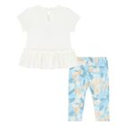 Younger Girls Ivory & Blue Leggings Set, 1, hi-res