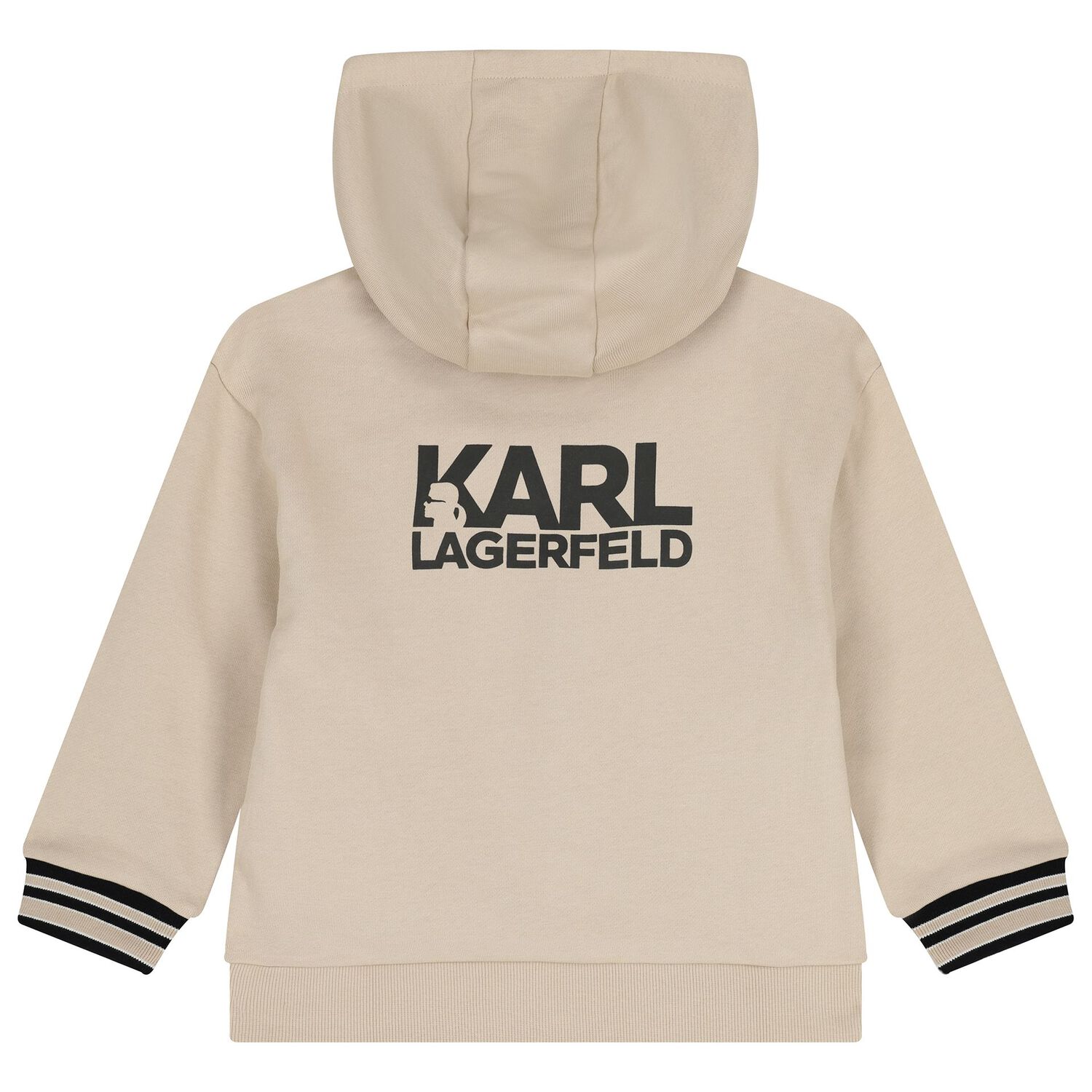 Boys Beige Logo Hooded Top, 1, hi-res