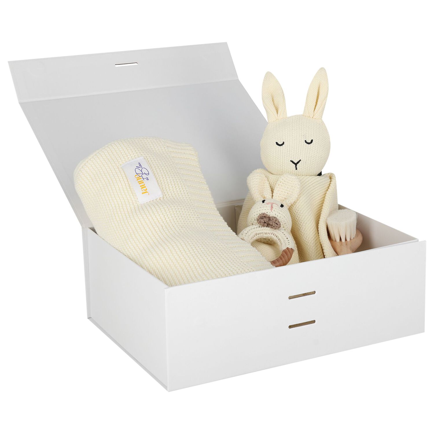 Ivory Baby Blanket & Bunny Comforter Gift Set , 3, hi-res