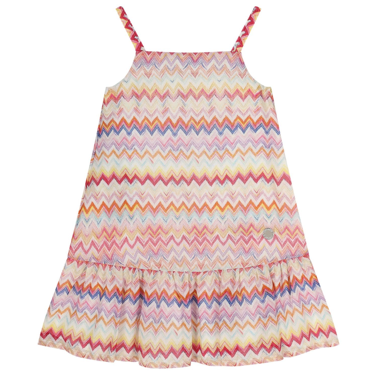 Girls Multi-Coloured Zigzag Dress, 1, hi-res